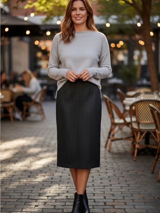 Vince Dresses & Skirts - Vince Black Pinstripe Midi Skirt